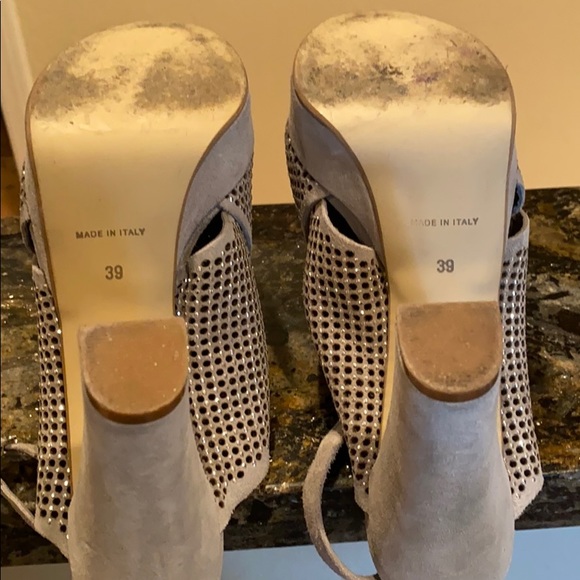 Gray suede sparkling platform sandals - Picture 4 of 4